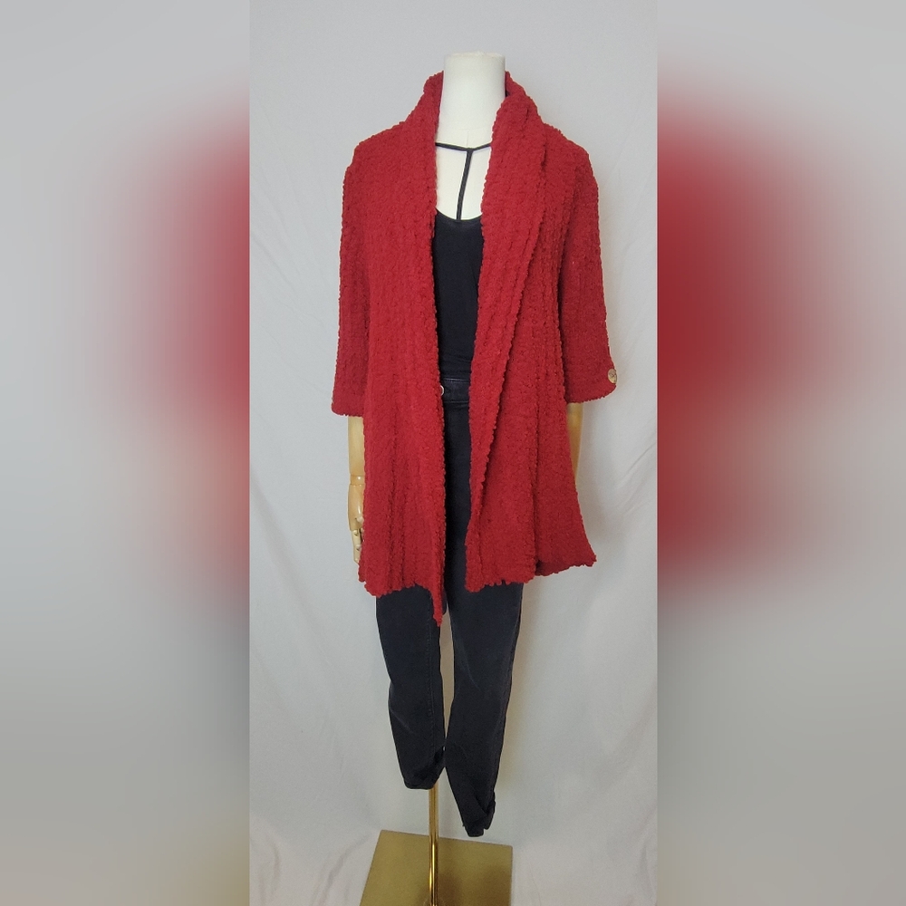 BCBG Max Azria Red Cardigan, Size Large